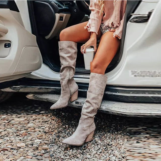 Autumn Skye Faux Suede Slouchy Boot - Kinsley & Harlow