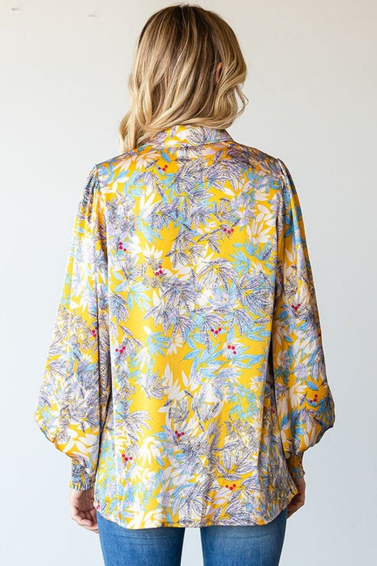 First Love Full Size Floral Lantern Sleeve Blouse - Kinsley & Harlow