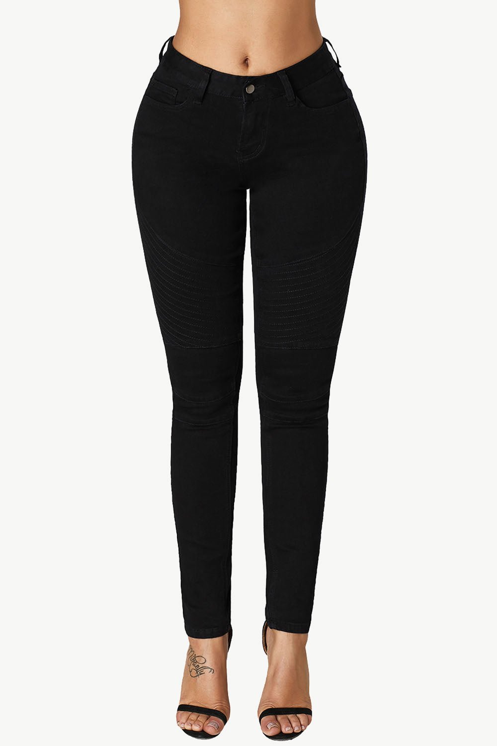Mid-Rise Waist Skinny Pocketed Jeans - Kinsley & Harlow