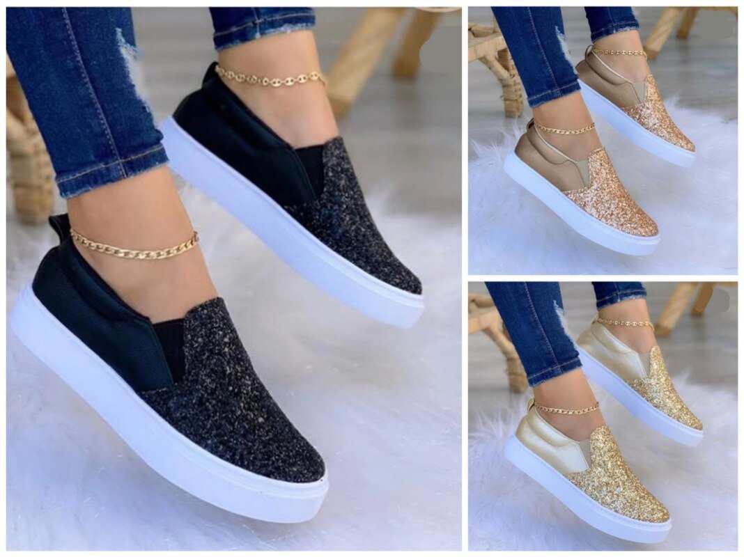 Moccasins Crystal Flat Female Loafers Shoes Gold/Black/Rose Gold - Kinsley & Harlow