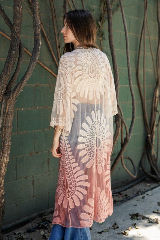 Ombre Bohemian Lace Kimono - Kinsley & Harlow