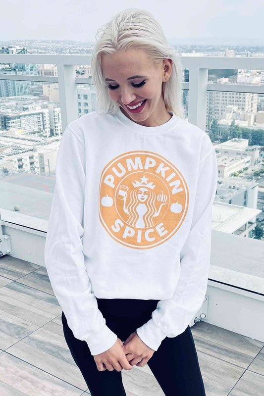 Pumpkin Spice Graphic Sweatshirt Curvy Collection - Kinsley & Harlow