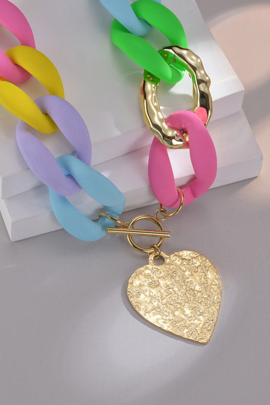 Steel My Heart Multicolored Pendant Necklace - Kinsley & Harlow