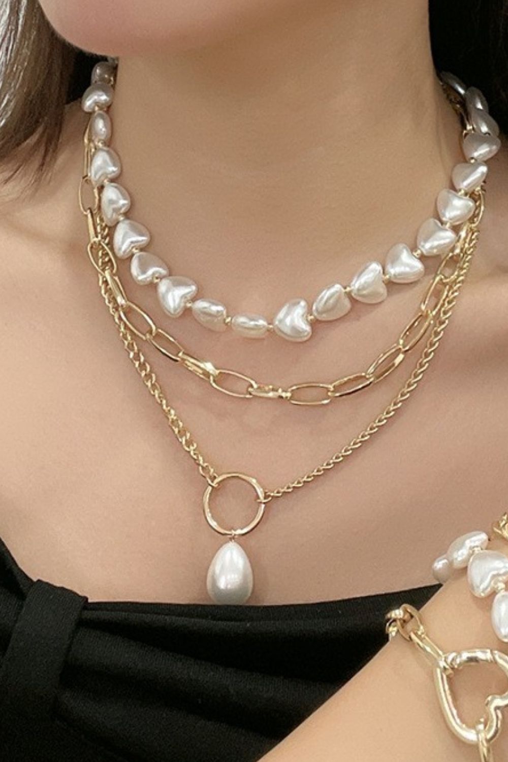 Three-Layered Pearl Necklace - Kinsley & Harlow